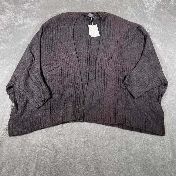 Barefoot Dreams Cardigan Womens 2X Carbon Ribbed Shrug CozyChic Lite Winter